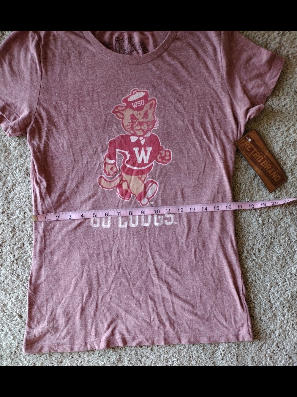 Women's WSU Women's Maroon 'Go Cougs' Mascot T-Shirt Size L - Picture 11 of 14